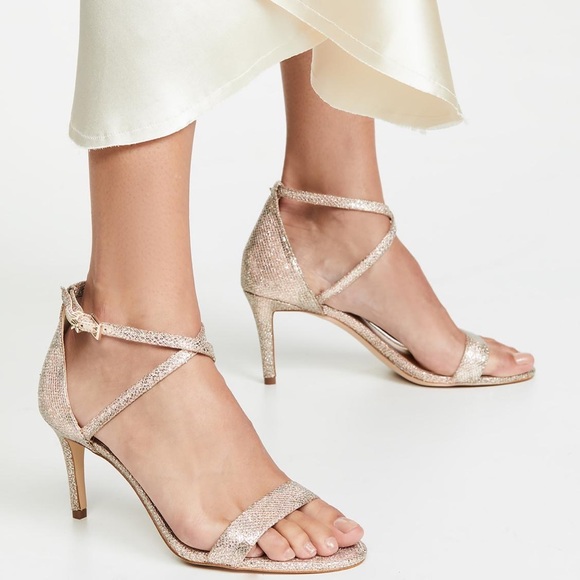 Michael kors gold silver glitter sand pump heels sandals new in box 6 7.5 8 MK - Picture 9 of 9